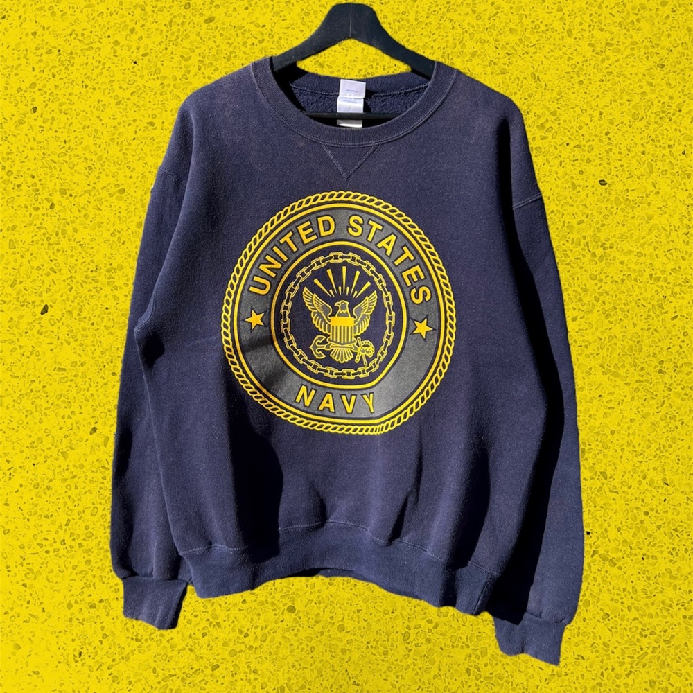 Vintage 90s Soffe United States Navy 3M reflective crewneck sweater